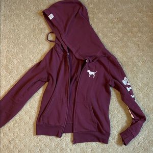 Pink zip up sweater size small